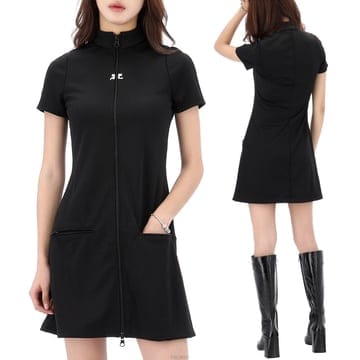 꾸레쥬 INTERLOCK 트랙 수트 원피스 325JRO686JS0250 BLACK