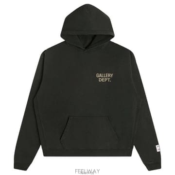갤러리 디파트먼트 90s 로고 프린트 워싱 후드 스웨트셔츠 블랙 GDLH 50025