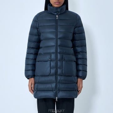 26 FW 몽클레어 제네트 Genet 하이넥 퀼트 푸퍼 롱 코트 네이비 L1093 1C00002 597YG 