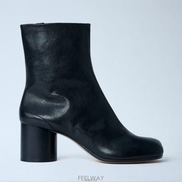 26 FW 메종 마르지엘라 Tabi 타비 하이 블럭힐 레더 앵클 부츠 블랙 S58WU0246 P3753