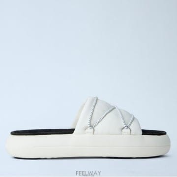 26 FW 문부츠 MB Icon 아이콘 스트링 위브 슬리퍼 화이트 80D2420030 A001
