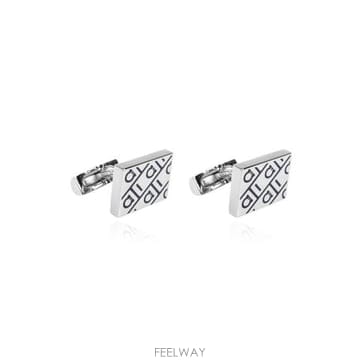 26 FW 페라가모 T바 패스너 스퀘어 패턴 커프스 버튼 실버 7703980790992