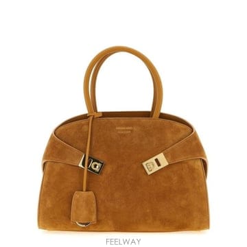 26 FW 페라가모 허그 스몰 탑핸들 백 브라운 215608