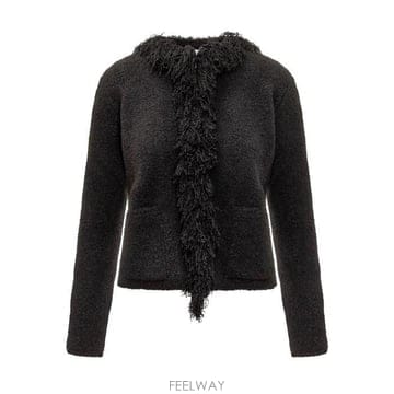 26 FW 페라가모 롱슬리브 프린지 탑 블랙 13H3650785510