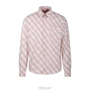 26 FW 버버리 롱슬리브 체크 코튼 포켓 셔츠 8104476