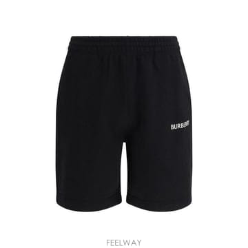 26 FW 버버리 로고 프린트 트랙 쇼츠 블랙 8119002