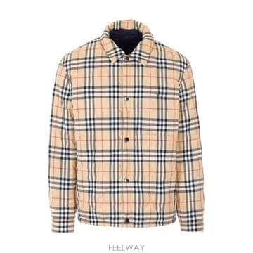 26 FW 버버리 체크 퀼팅 리버시블 자켓 멀티컬러 8115788