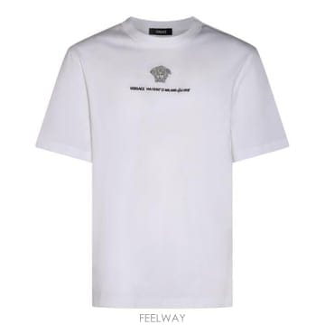 26 FW 베르사체 로고 엠브로이드 티셔츠 1W000 10133021A11054