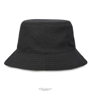 버버리 체크 리버서블 버킷햇 블랙
