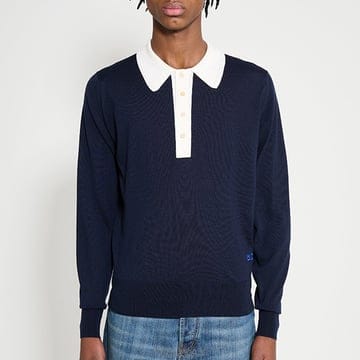 26 FW 웨일즈보너 Henry 메리노 울 네이비 폴로셔츠 US26KNS4877 WO04 591