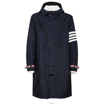 톰브라운 24FW 사선 완장 후드 롱 자켓 네이비 MKJ089A Y1018 415
