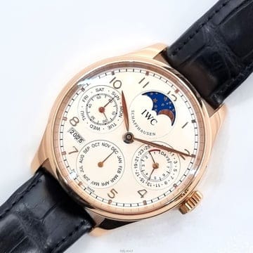 [와치앤] IWC IW502306 포르투기스 퍼페츄얼 캘린더 핑크골드 흰판 44mm