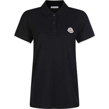 (당일) 26SS 몽클레어 로고 패치 블랙 여성 폴로 티셔츠 L1093 8A00004 84720 999
