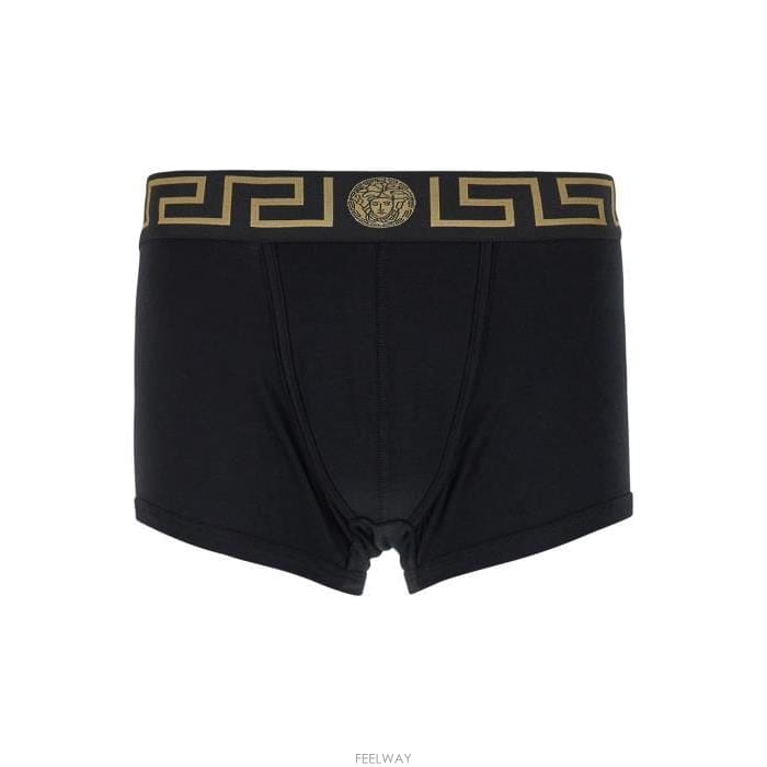 26 FW 베르사체 블랙 그레카 그리스 키 패턴 복서 브리프 A80G AU100261A10011