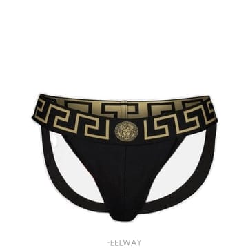 26 FW 베르사체 블랙 그레카 보더 스트레치 조크스트랩 A80G AUU010171A10011