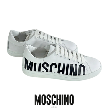 당일발송 모스키노 남성 로고 레터링 가죽 스니커즈 Moschino MB15012G1E GA0 100 100