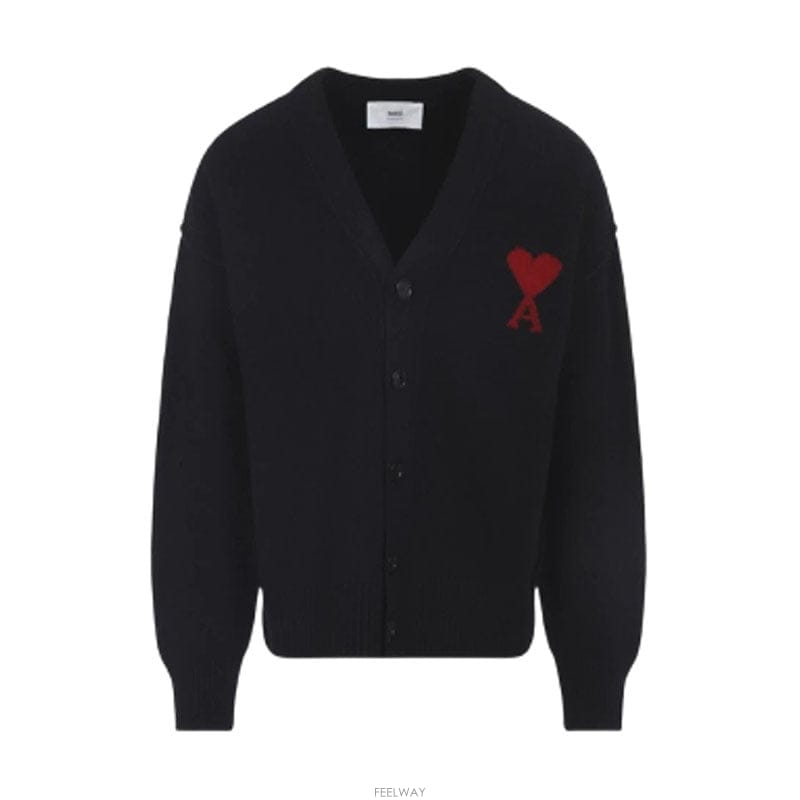 26SS 아미 빅 하트 로고 블랙 공용 가디건 UKC367 018 009