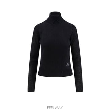 26 FW 버버리 EKD 엠브로이더드 터틀넥라인 점퍼 블랙 8113584