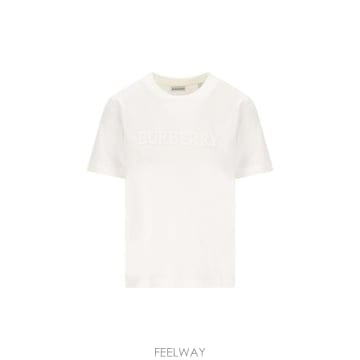 26 FW 버버리 로고 디테일 크루네크 티셔츠 화이트 8118966