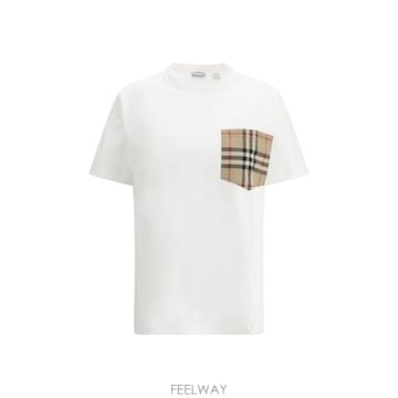 26 FW 버버리 빈티지 체크 크루넥 티셔츠 화이트 8103971