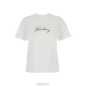 26 FW 버버리 체크 로고 티셔츠 화이트 8118971