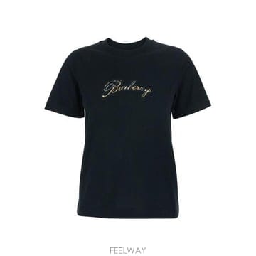 26 FW 버버리 체크 로고 티셔츠 블랙 8120772