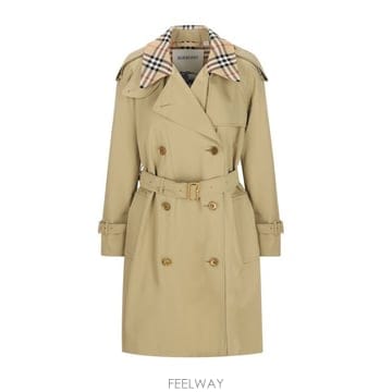 26 FW 버버리 더블 브레스티드 벨트 버튼 디테일 코튼 트렌치코트 베이지 8111564