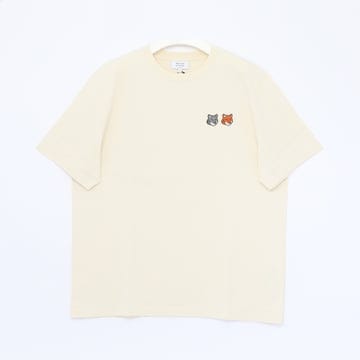 메종키츠네 더블 헤드폭스 패치로고 반팔 남성 티셔츠 OM011CFKJ7025 P702