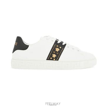 26 FW 베르사체 그레카 레이스업 스니커즈 화이트 10144601A13065