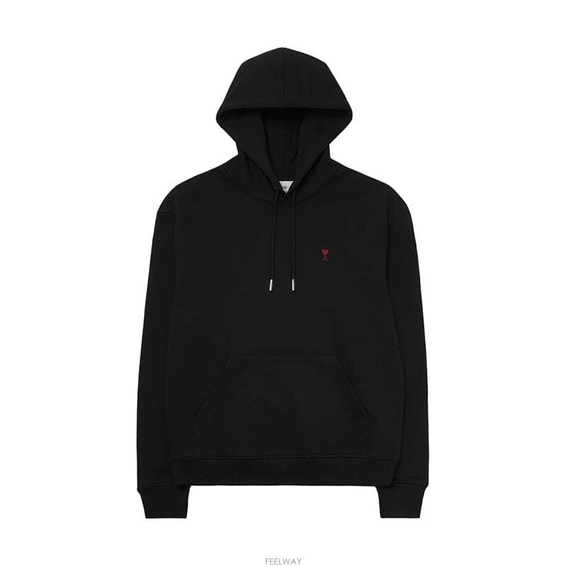 26SS 아미 하트로고 블랙 공용 후드티셔츠 BFUSW235 730 001