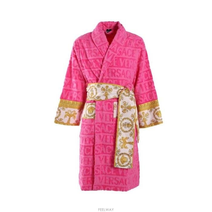 26 FW 베르사체 핑크 아이 러브 바로크 벨트 배스 로브 Z4584 ZACJ00008ZCOSP052