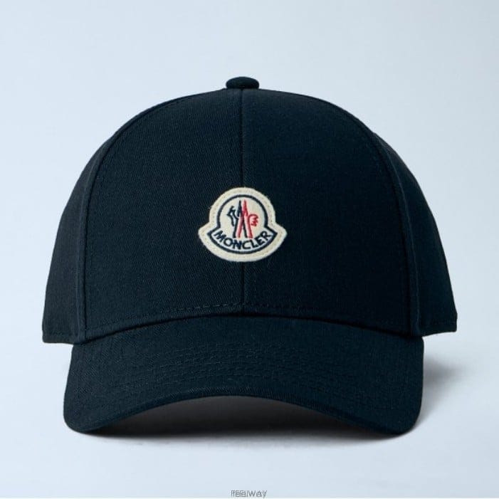 26 FW 몽클레어 펠트 자수 로고 패치 코튼 베이스볼 캡 블랙 L1091 3B00048 04863 999