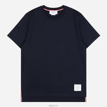 톰브라운 6S MJS067A 00042 415 삼선탭 라운드 티셔츠 네이비