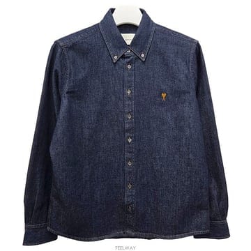 논현 더팩토리 26SS 아미 하트 로고 라이트 데님 버튼다운 셔츠 USH786 DE0123 402