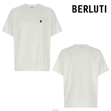 당일발송 25FW 벨루티 남성 코튼 반팔 티셔츠 화이트 Berluti R29JRS160001 100%정품