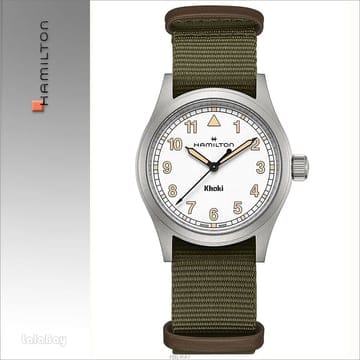 해밀턴 카키 필드 쿼츠 H69401910 화이트 38mm 그린 나토밴드 밀리터리 워치