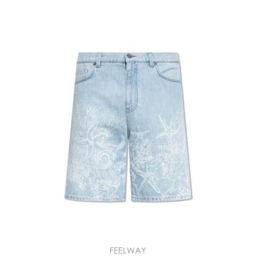 베르사체 바로코 씨 미드라이즈 데님 쇼츠