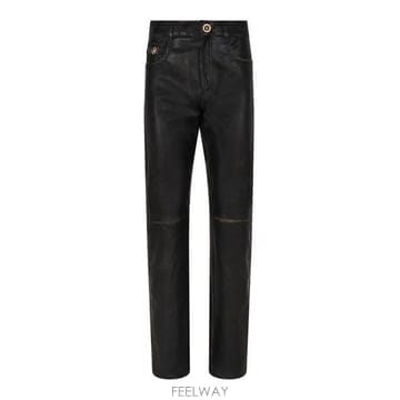 베르사체 빈티지 가죽 팬츠 블랙