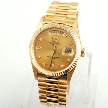 로렉스 데이데이트 옐로우골드 샴페인 36mm