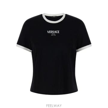 26 FW 베르사체 비스코스 스트레치 블렌디드 크루넥 티셔츠 2B020 10226561A16685