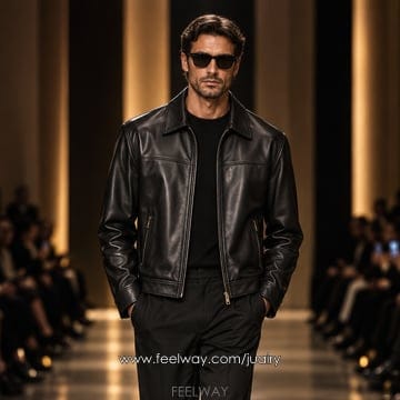 STRIKE Panel Zip Lambskin Jacket (BLACK)Panel Zip Lambskin Jacket (BLACK)