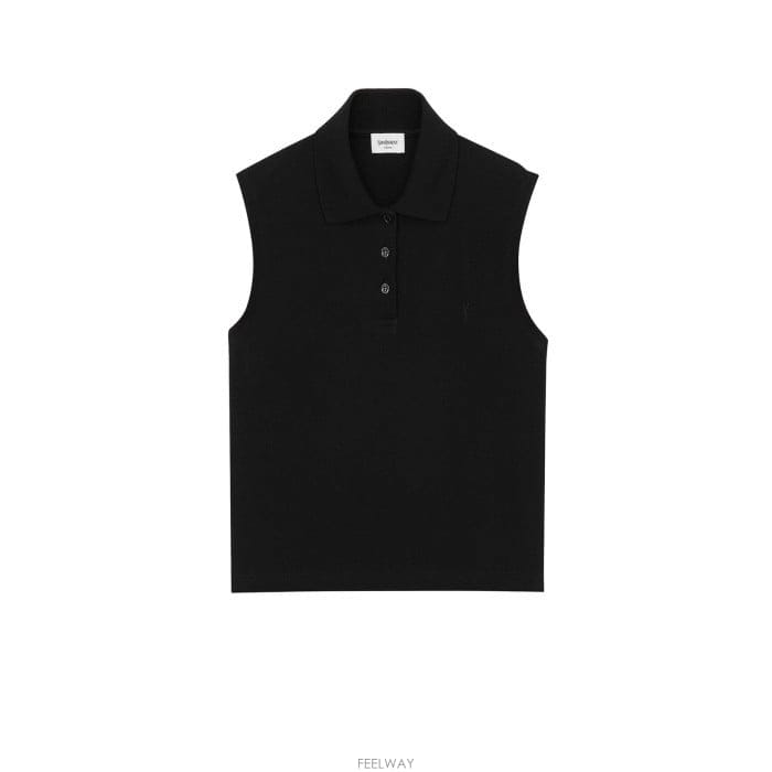 26 FW 생로랑 카상드르 피케 폴로 셔츠 블랙 862601Y37ZE