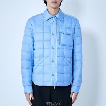 26 FW 몽클레어 리버시블 패디드 크레센트 셔츠 자켓 블루 L1091 1G00008 5995P F07