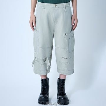 26 FW 발렌시아가 디스트레스트 크롭 레그 카고 팬츠 864354 TQP13 2801