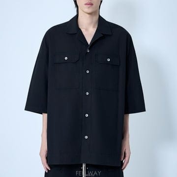 26 FW 릭오웬스 다크쉐도우 Magnum Tommy 숏슬리브 셔츠 블랙 DU01F4290 CR 09