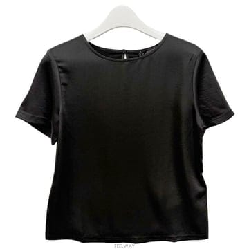 논현 더팩토리 26SS 막스마라 위크엔드 ZONA 새틴 반팔티 블랙 2615941011600 006