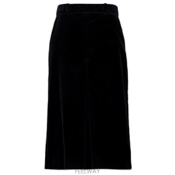 26 FW 생로랑 벨루어 빈티지 미디 스커트 블랙 831073Y580T