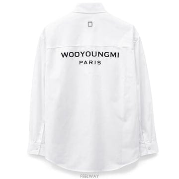 우영미 백로고 코튼 셔츠 화이트