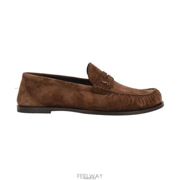 26 FW 생로랑 로고 플라크 로퍼 브라운 8211732OYAA