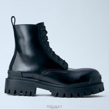 26 FW 발렌시아가 Combat Strike 컴뱃 스트라이크 레더 부츠 블랙 844967 WA960 1000